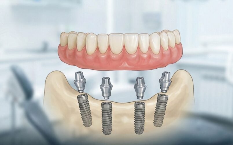 Immediate fixed denture All-on-4